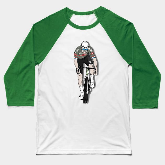 Mathieu van der Poel Giro 2022 (Green Comodoro Version) Baseball T-Shirt by p3p3ncil